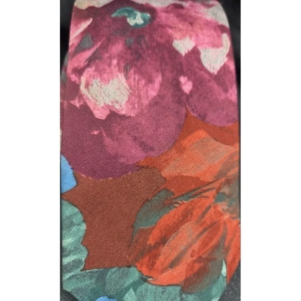 Lorenzo Selini Men's Silk Necktie Floral Red Pink Green Vintage Classic Tie